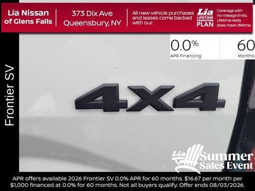 Glacier White 2026 Nissan Frontier SV
