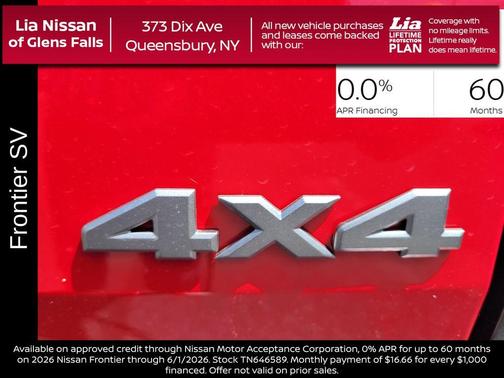 Red Alert 2026 Nissan Frontier SV