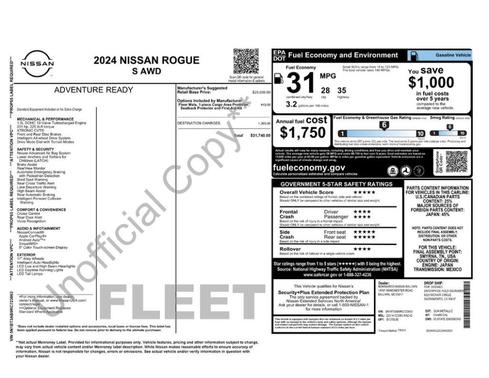 Gun Metallic 2024 Nissan Rogue S