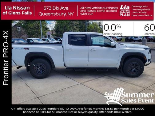 Glacier White 2026 Nissan Frontier PRO-4X