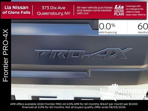 Glacier White 2026 Nissan Frontier PRO-4X
