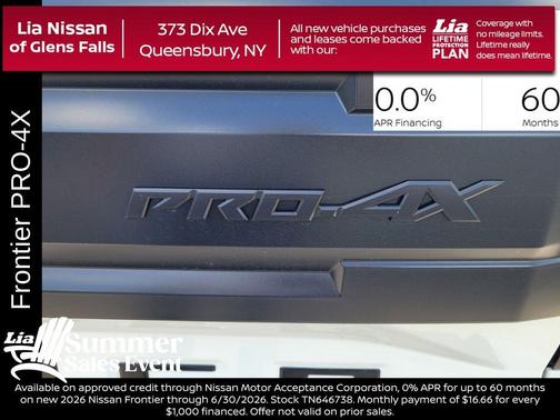 Glacier White 2026 Nissan Frontier PRO-4X