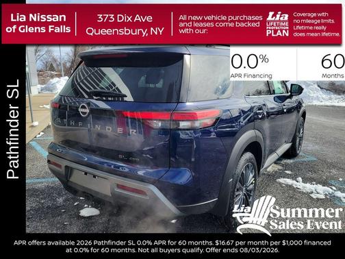 Deep Ocean Blue 2026 Nissan Pathfinder SL