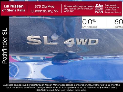 Deep Ocean Blue 2026 Nissan Pathfinder SL