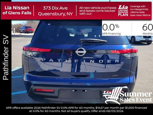Deep Ocean Blue 2026 Nissan Pathfinder SV