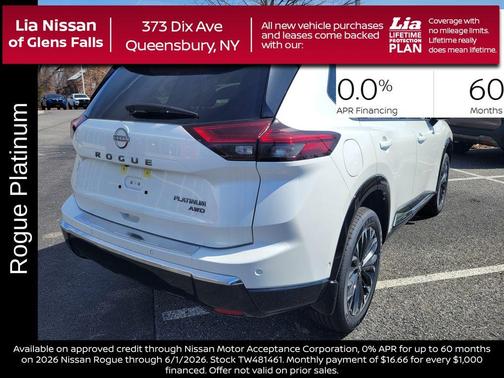 White / Black 2026 Nissan Rogue Platinum