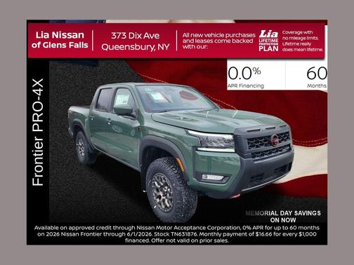 Green 2026 Nissan Frontier PRO-4X