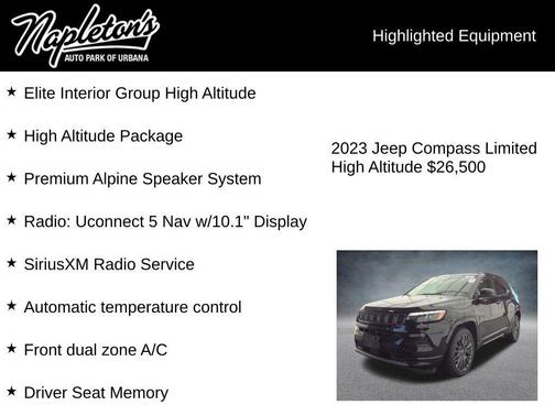 Diamond Black Crystal Pearlcoat 2023 Jeep Compass High Altitude