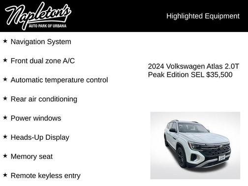 Opal White 2024 Volkswagen Atlas 2.0T SEL