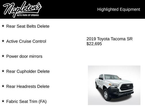 Super White 2019 Toyota Tacoma SR