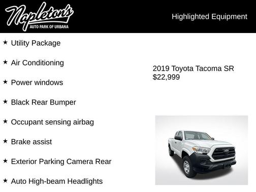 Super White 2019 Toyota Tacoma SR
