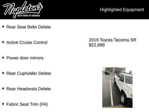 Super White 2019 Toyota Tacoma SR