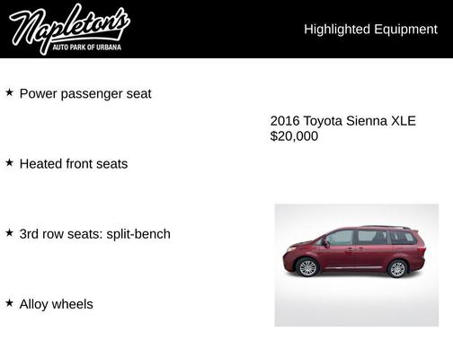 Salsa Red Pearl 2016 Toyota Sienna XLE