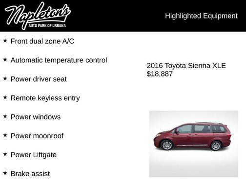 Salsa Red Pearl 2016 Toyota Sienna XLE