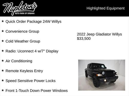 2022 Jeep Gladiator Willys 4x4