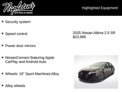 Super Black Clearcoat 2025 Nissan Altima SR FWD