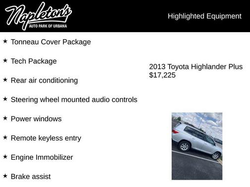 Classic Silver Metallic 2013 Toyota Highlander SE