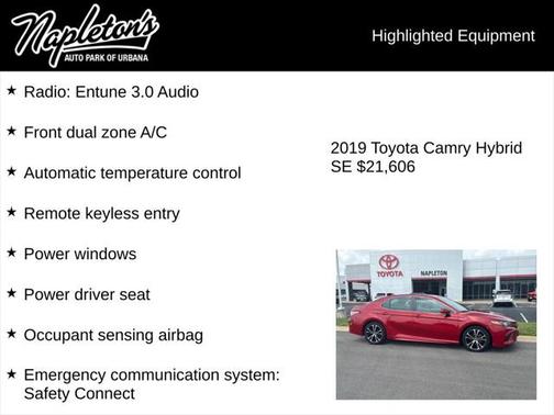 2019 Toyota Camry Hybrid SE