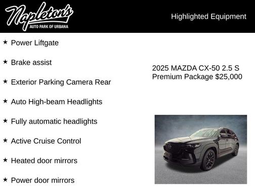 Jet Black Mica 2025 Mazda CX-50 2.5 S Premium Package