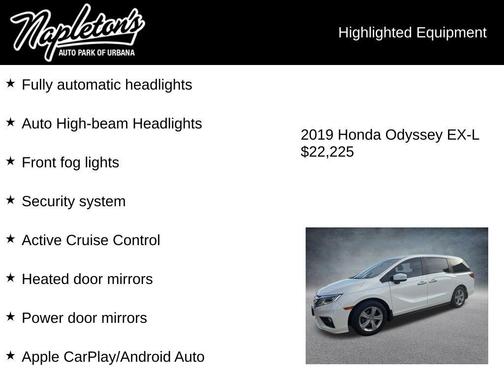 White Diamond Pearl 2019 Honda Odyssey EX-L