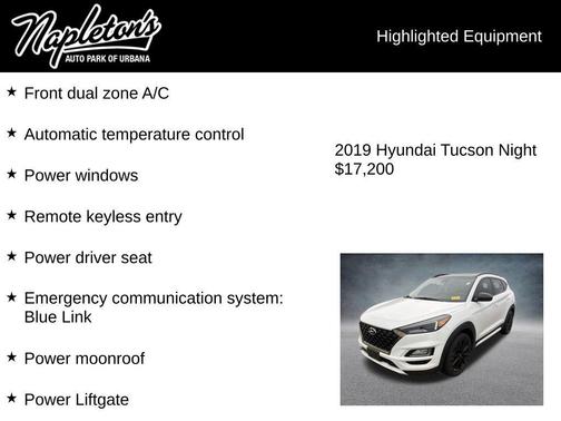 Dazzling White 2019 Hyundai TUCSON Night