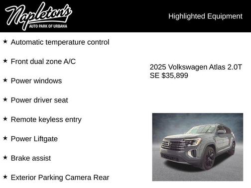 Pure Gray 2025 Volkswagen Atlas 2.0T SE w/Technology 4MOTION