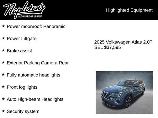 Gray 2025 Volkswagen Atlas 2.0T SEL