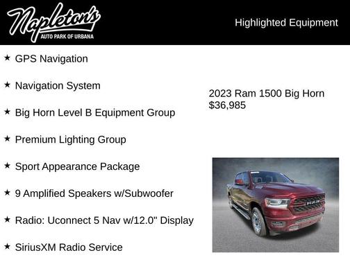 Delmonico Red Pearlcoat 2023 RAM 1500 Big Horn/Lone Star
