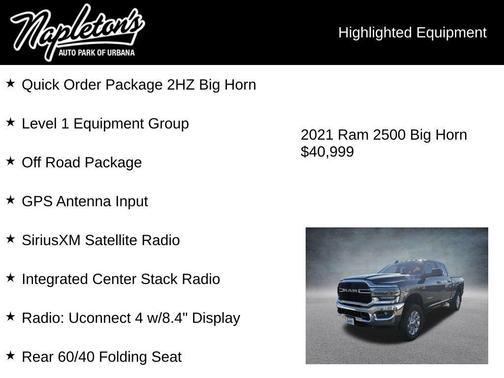 2021 RAM 2500 Big Horn Crew Cab 4x4 6'4' Box