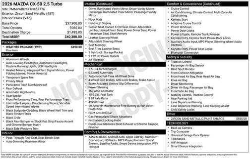2026 Mazda CX-50 2.5 Turbo