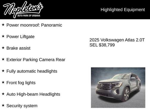 Gray 2025 Volkswagen Atlas 2.0T SEL