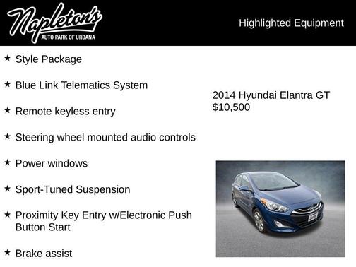 Windy Sea Blue 2014 Hyundai Elantra GT Base