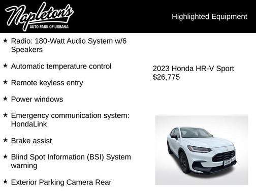 Platinum White Pearl 2023 Honda HR-V AWD Sport