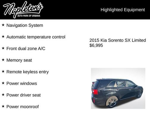 Ebony Black 2015 Kia Sorento SX