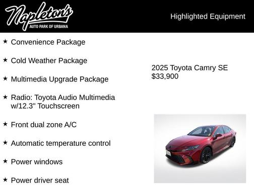 Supersonic Red 2025 Toyota Camry SE