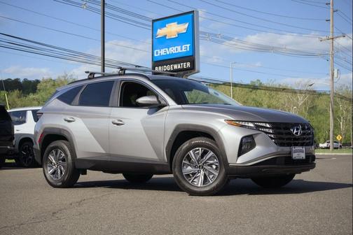 Shimmering Silver 2023 Hyundai TUCSON Hybrid Blue