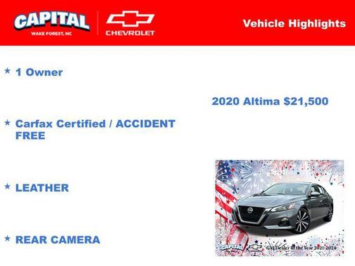 2020 Nissan Altima Platinum VC-Turbo FWD