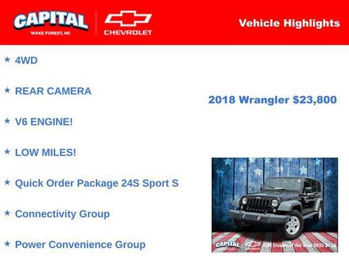 2018 Jeep Wrangler JK Unlimited Sport