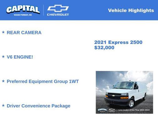 2021 Chevrolet Express 2500 RWD 2500 Extended Wheelbase WT