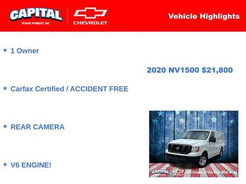 2020 Nissan NV Cargo NV1500 SV V6