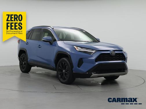 Blue 2025 Toyota RAV4 Hybrid SE