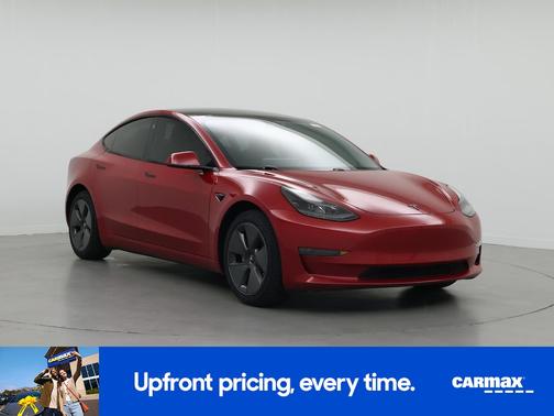 Red 2021 Tesla Model 3 Standard Range Plus