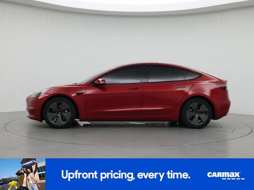 Red 2021 Tesla Model 3 Standard Range Plus