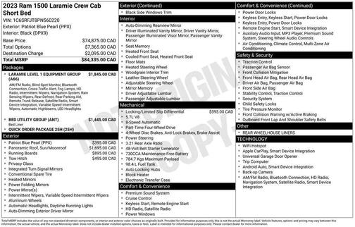 Patriot Blue Pearlcoat 2023 RAM 1500 Laramie