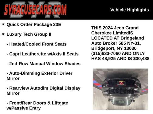 Diamond Black Crystal Pearlcoat 2024 Jeep Grand Cherokee Limited