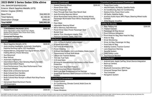 Black Sapphire Metallic 2023 BMW 330e xDrive