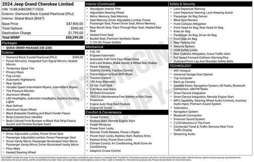 Diamond Black Crystal Pearlcoat 2024 Jeep Grand Cherokee Limited