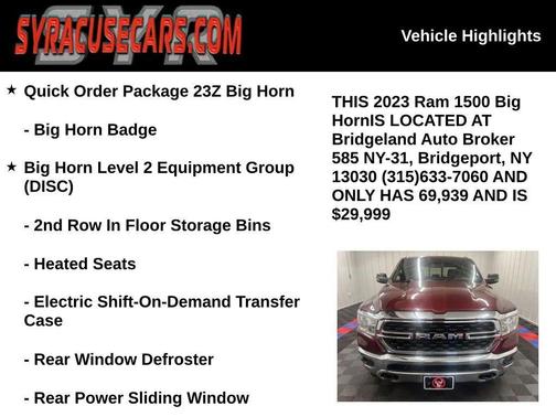 Delmonico Red Pearlcoat 2023 RAM 1500 Big Horn/Lone Star