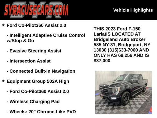 Agate Black Metallic 2023 Ford F-150 Lariat
