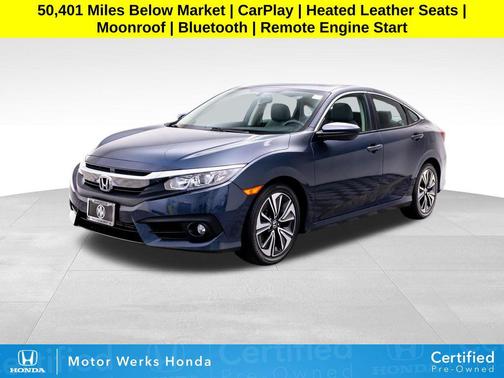 Cosmic Blue Metallic 2017 Honda Civic EX-L